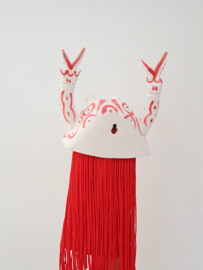 Ceramic and Fabric Lobster Wall Hanging With Flags