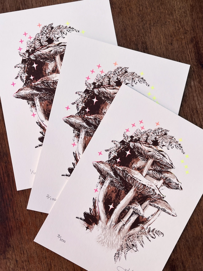 'Shady' Mushroom Screenprint