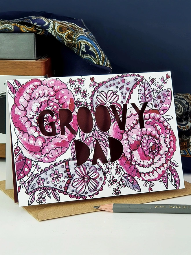 'Groovy Dad' Paper Cut Card