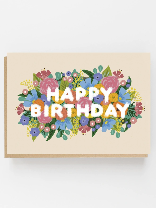 vintage floral birthday card