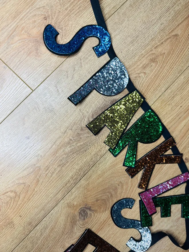 Glitter sign glitter bunting Christmas bunting merry Christmas Christmas garland glitter garland fire place garland