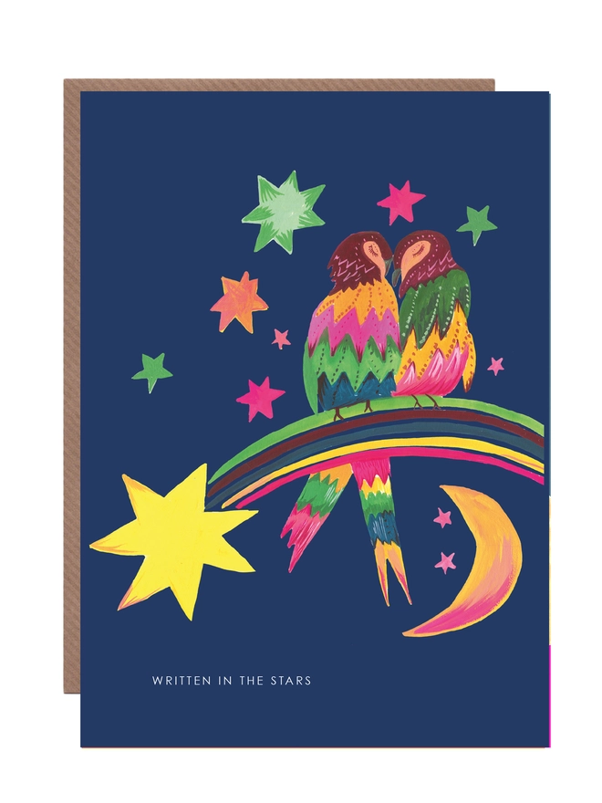 cosmic love birds card