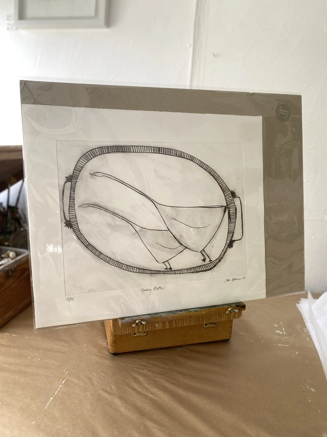 'Goosey Plate'. Large Kitchen Orientated Drypoint Print by Samantha Barnes