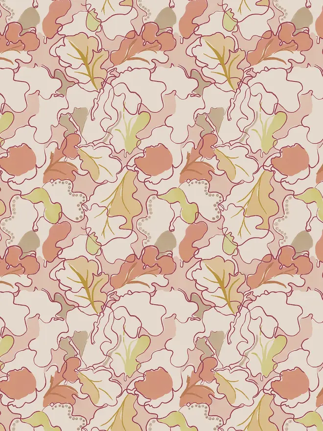 Adagio Wallpaper, a living room with a colourful wallpaper. 