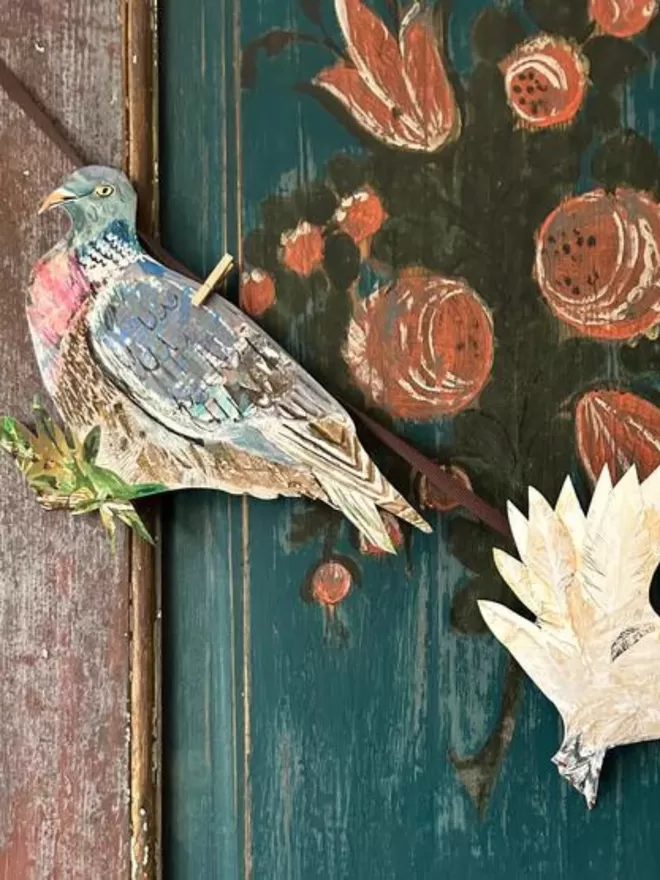 Handmade Dove/Pigeon Fine Art Paper Garland