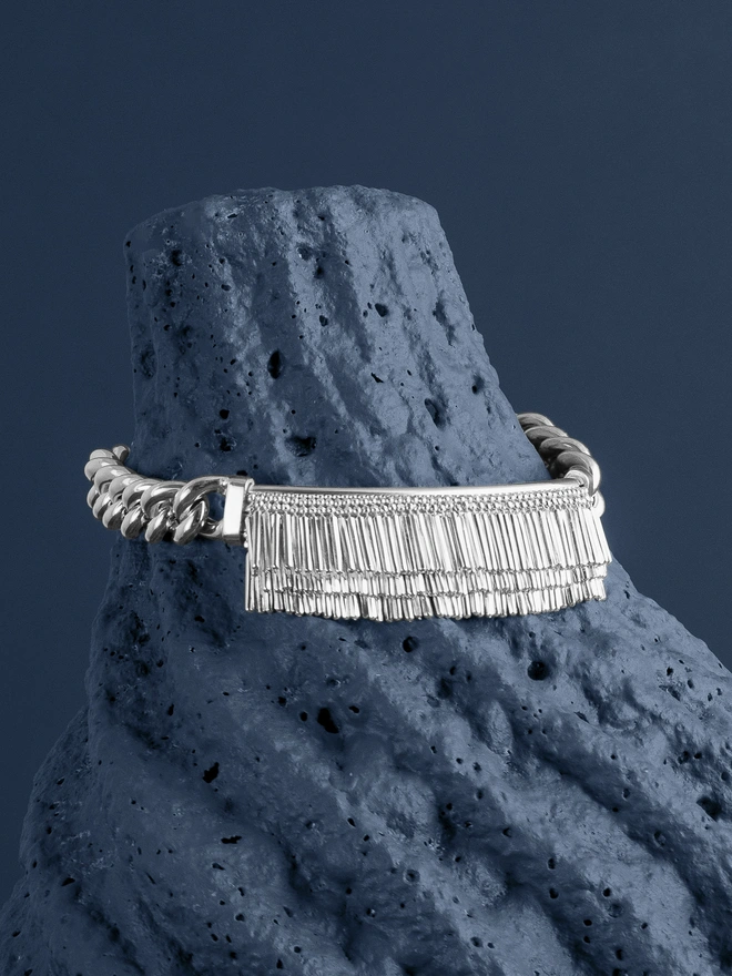 Loel Silver Tassel and Chain Bracelet