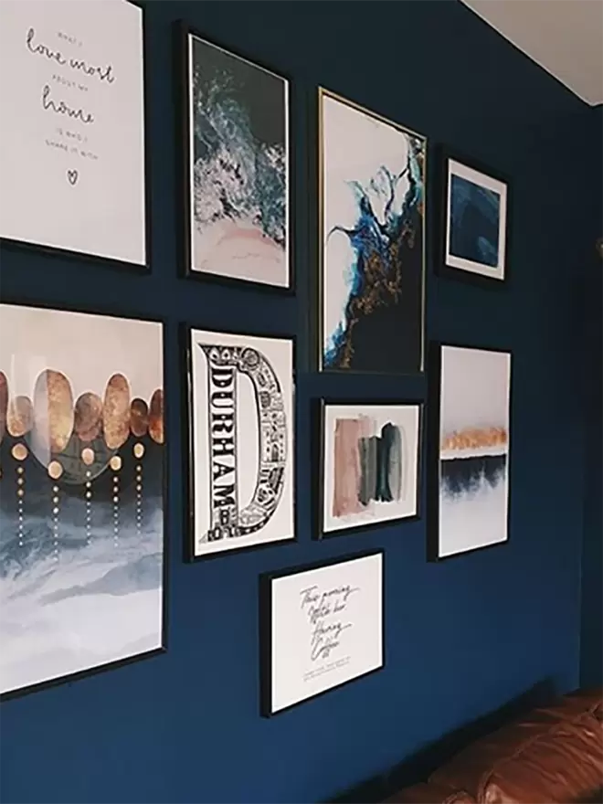 Durham print in navy gallery wall 