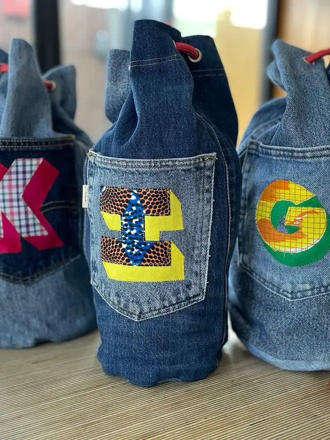 Denim Bag With Initial