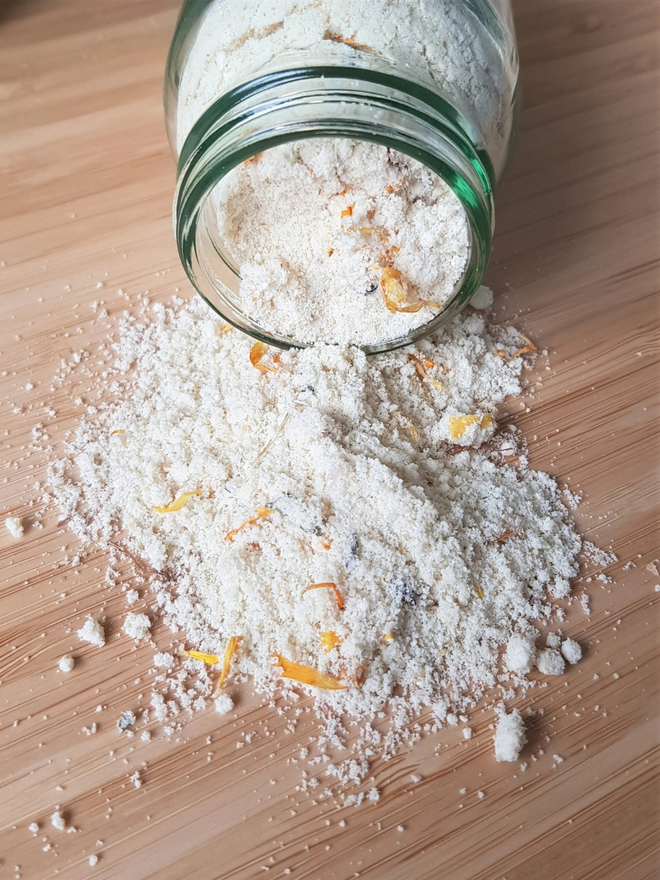 Bath salt in a glass jar