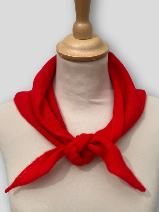 Red  Triangle Neckerchief Scarf Front