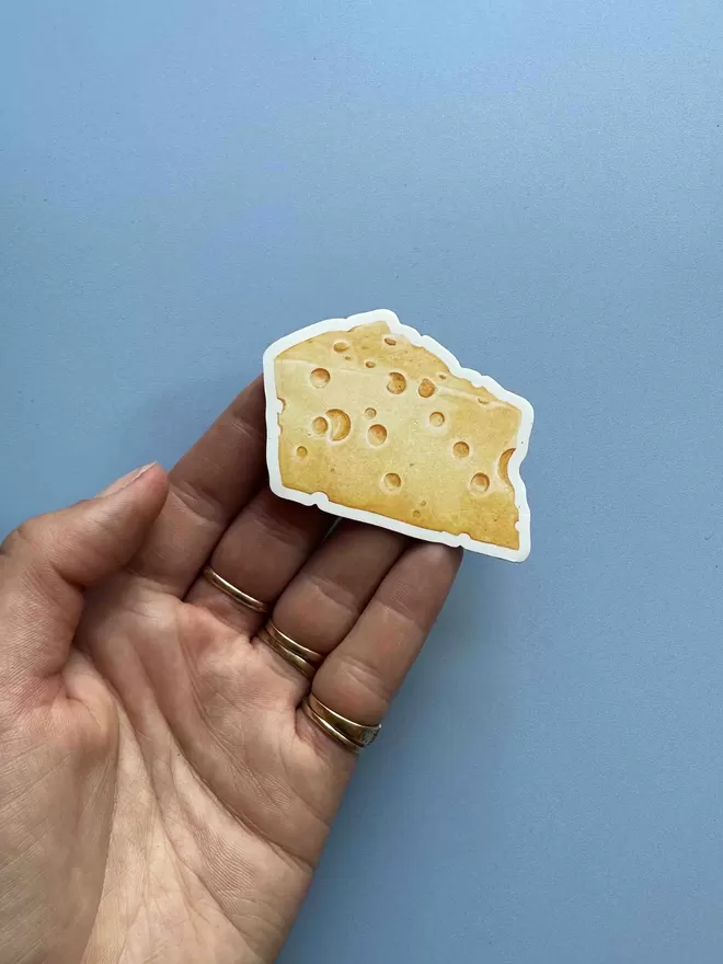 A cheese themed magnet