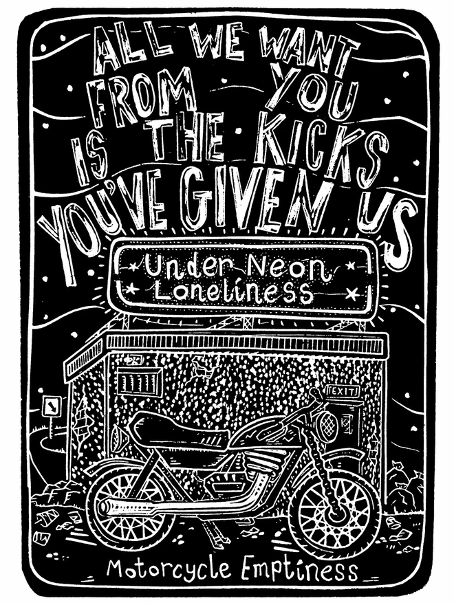pamela scott manic street preachers lino print