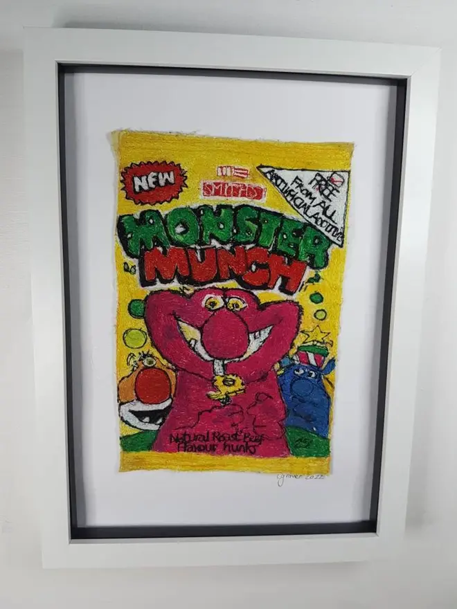 Monster Munch Roast Beef Embroidery Wall Art