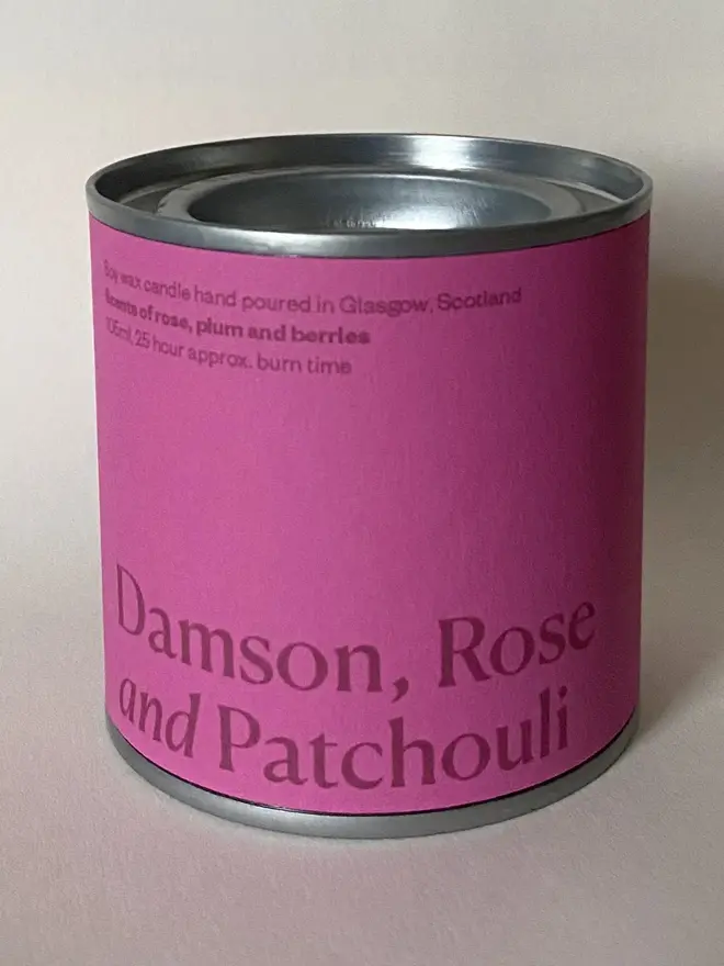 Valentine's Day Soy Wax Candle Tin, against a white background. 