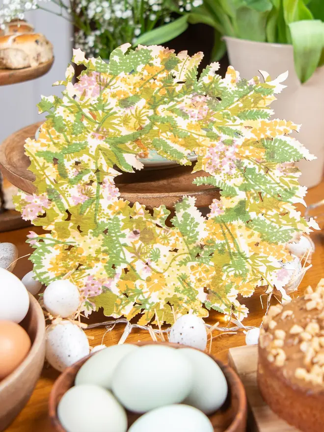 spring floral wooden wreath