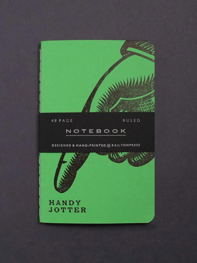 Handy Jotter. A notebook in green