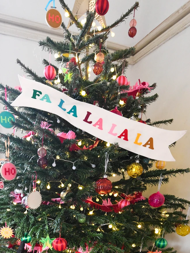 FA LA LA LA LA LA Christmas tree sash