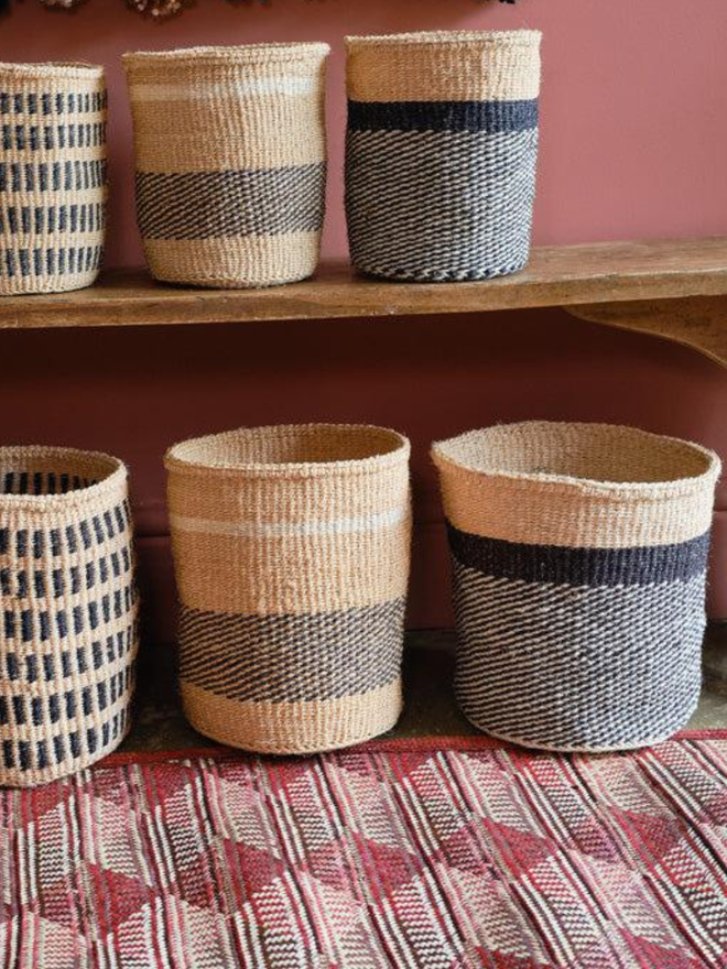 Kenyan Sisal Basket 'Grey Haze'