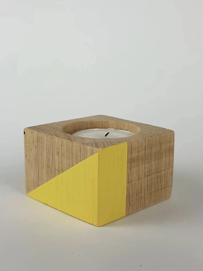 Tiny Wooden Cube Candle