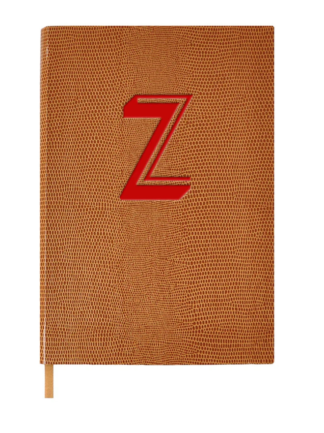Initial leather notebook