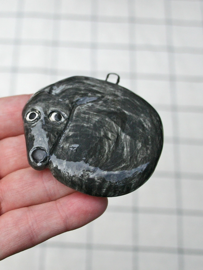 Whippet, Lurcher, Greyhound Christmas Tree Ornament ceramic