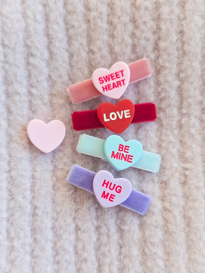 Love Heart Hair Clips for girls