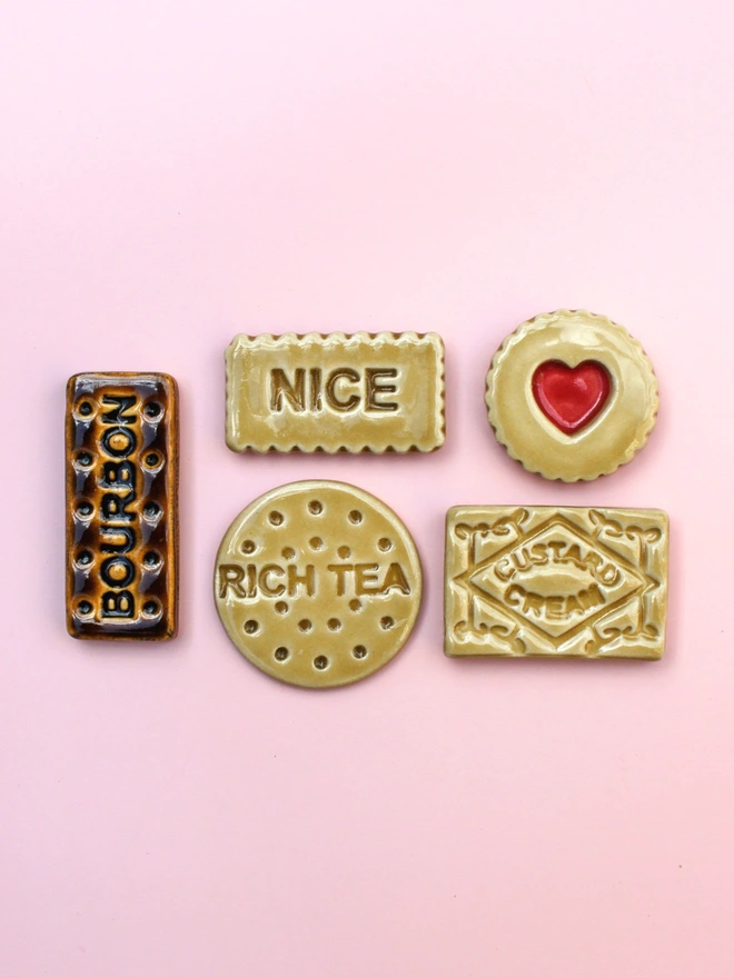 Handmade Ceramic Biscuit Magnets 