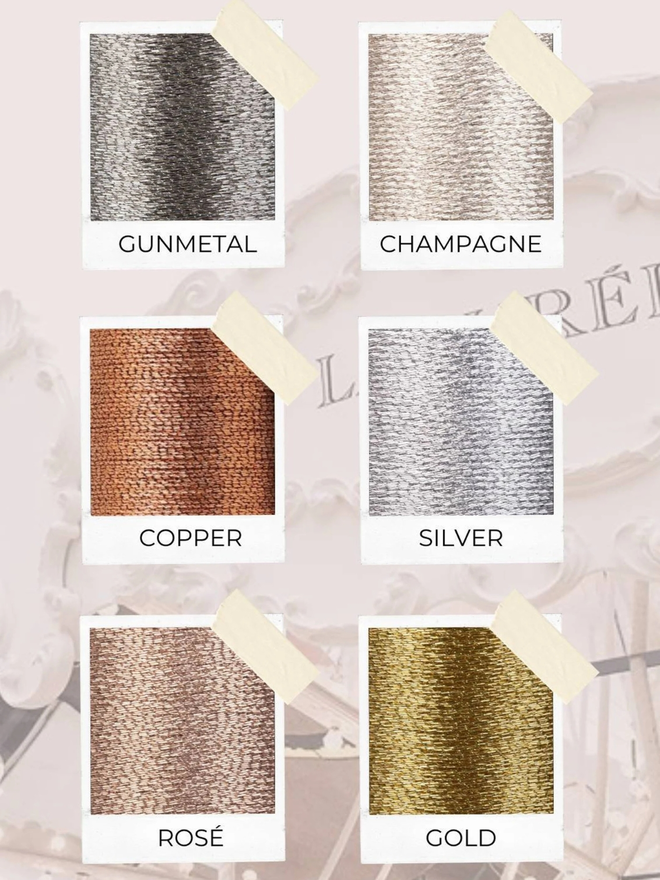 thread colour guide velvet headbands