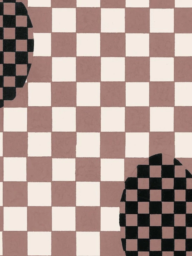 Deco Checkers In Toasted Coco Wallpaper Micaela Sharp 