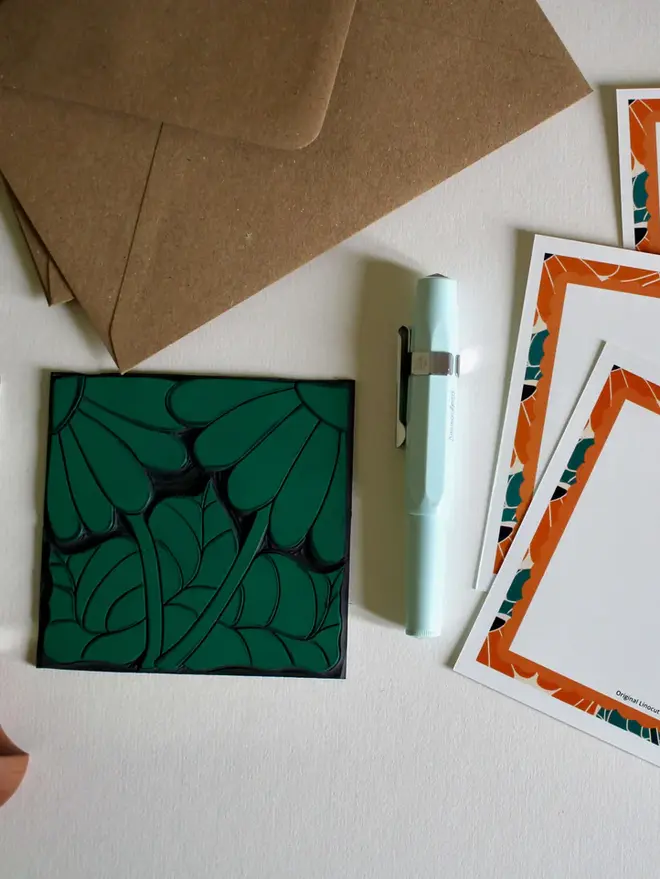 rudbeckia square print notecard set