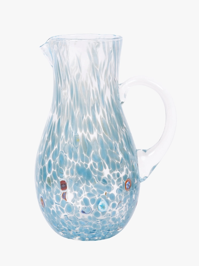 azzurro light blue murano glass jug