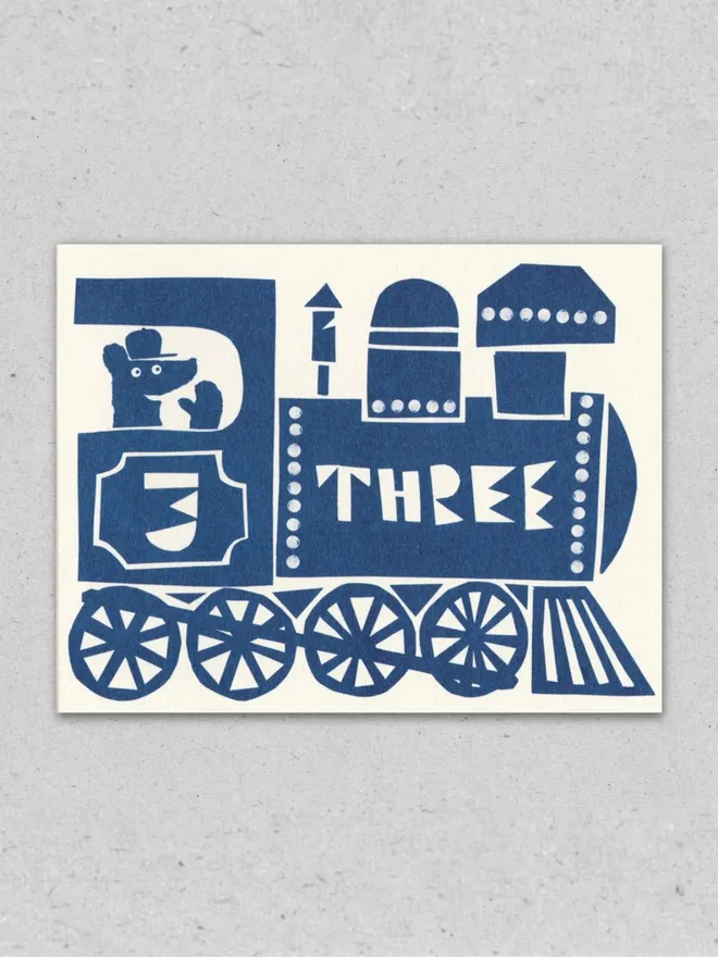 Train 3rd Birthday Card