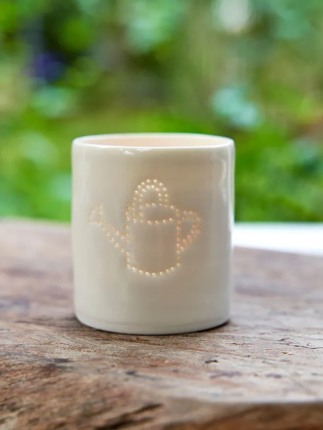 Watering Can Mini Porcelain Tealight Holder