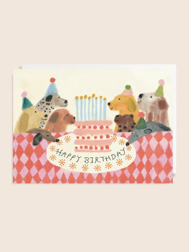 'Happy Birthday' All the Dogs Party, against a white background. 