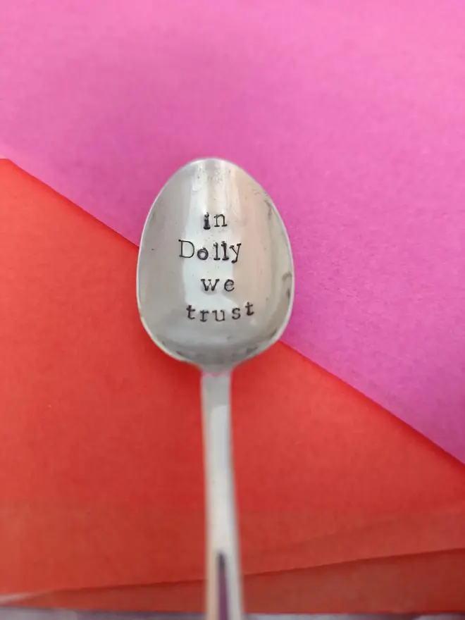 'Cup Of Ambition, What Would Dolly Do?' Vintage Spoon