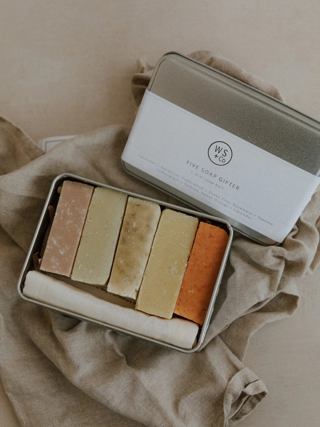 natural handmade five soap gift set
