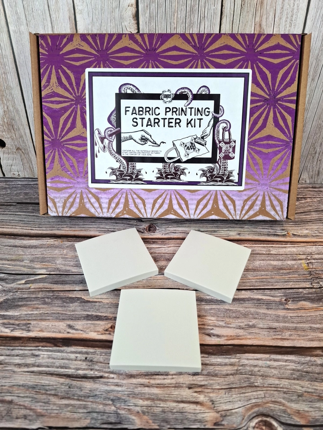 Fabric printing kit extra 8x8 fabric lino 3 pack