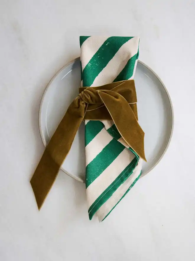 Christmas Green Stripe Napkins