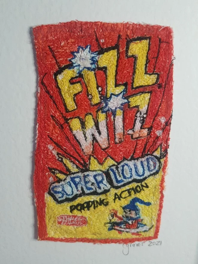 Fizz Wiz Super Loud Popping Candy Embroidery Wall Art