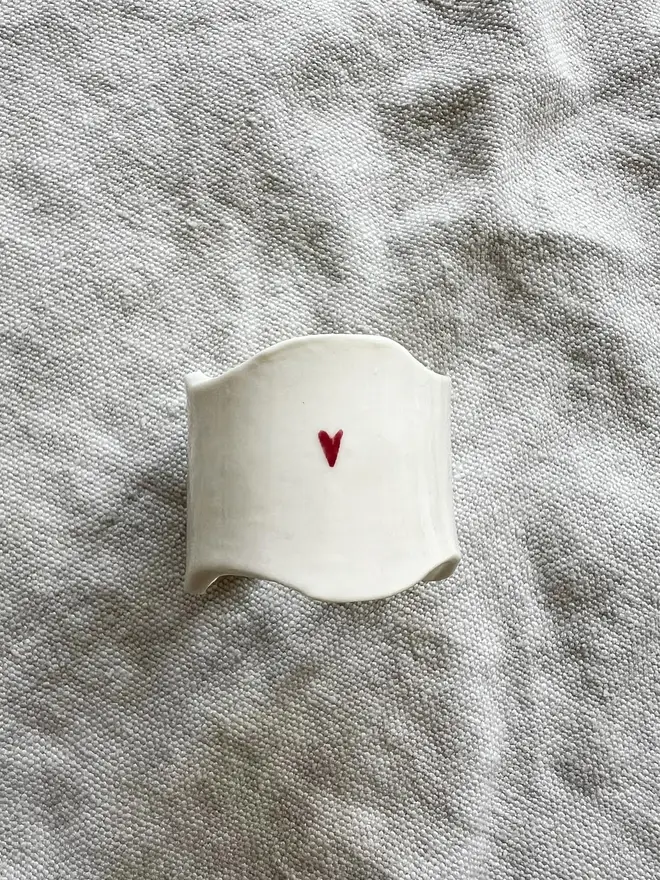 porcelain heart napkin ring