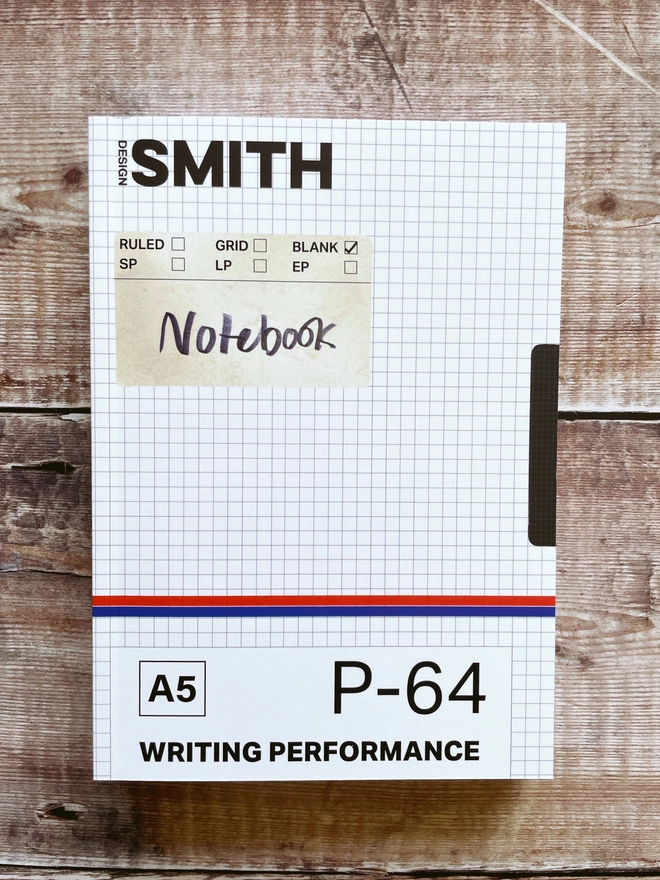 Illustrated notebook with VHS inspired cover