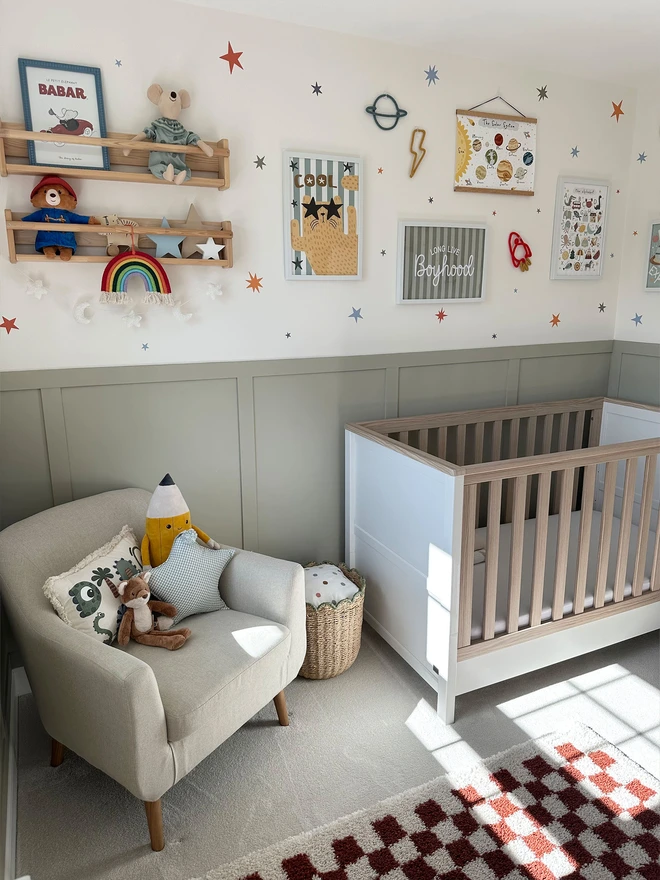 Ducks In A Row Warm Winter Star Wall Stickers in boys bedroom