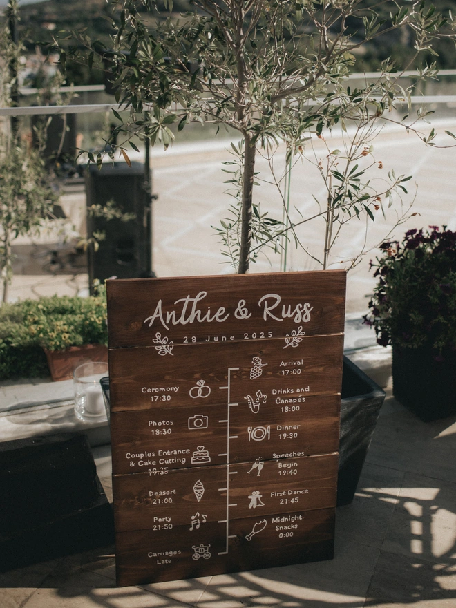 wedding order of the day