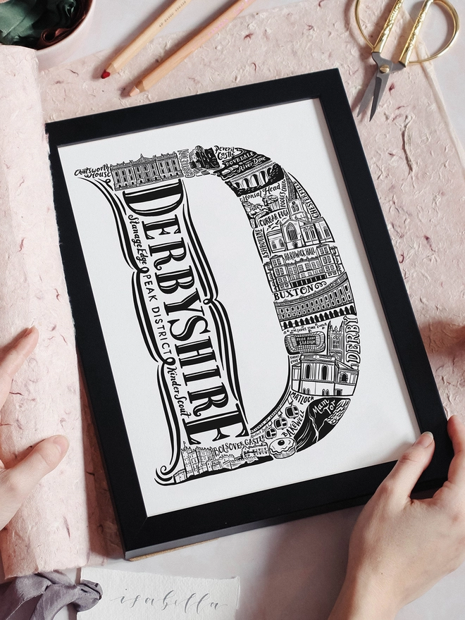 Derbyshire Framed print letter D