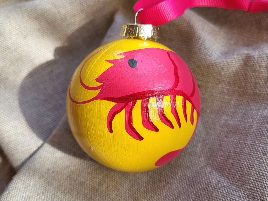 Hand Painted Prawn Bauble