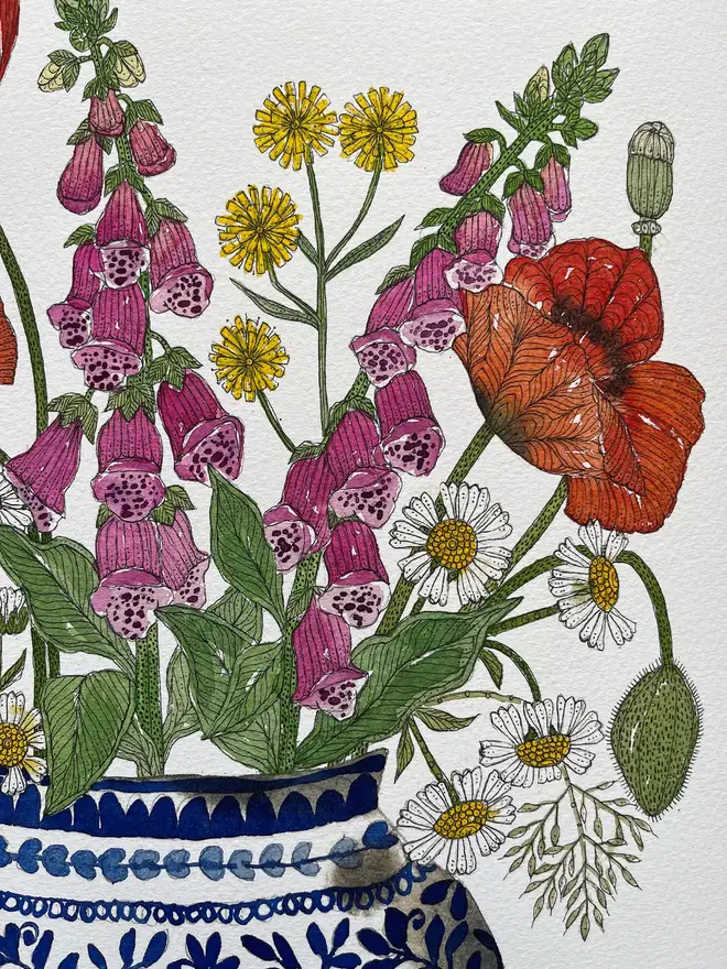 'Flowers From A Summer's Walk' A4 Giclee Art Print