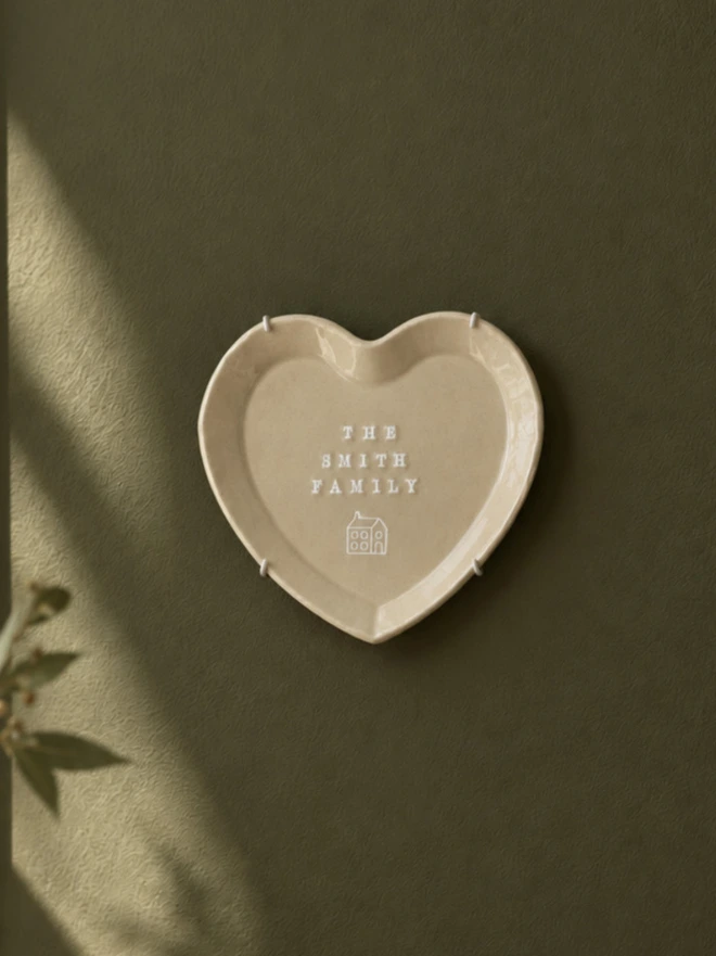 family name plate, white lettering, jenny hopps pottery