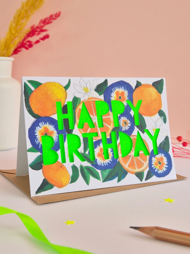 oranges birthday card