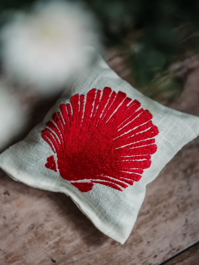 Sea Shell Lavender Sachet. A sachet of Lavender with embroidered Sea Shell design.