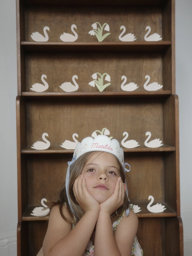 Swan Embroidered Crown 